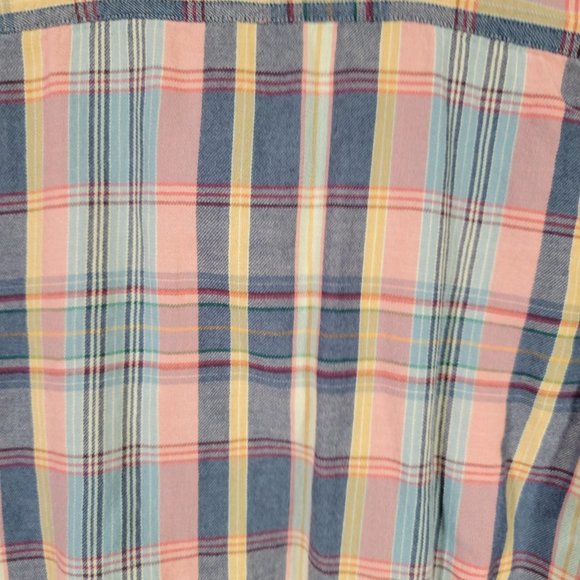 🎉🌟 HOST PICK 🎉🌟Chaps Denim  Ralph Lauren Pink and Blue Plaid Shirt Size L - Picture 6 of 7